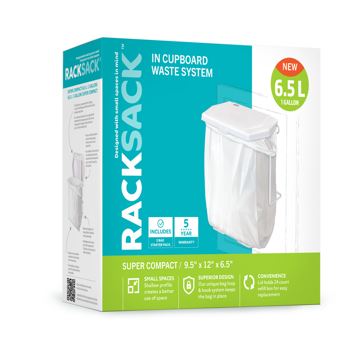Rack Sack Super Compact Garbage Bin