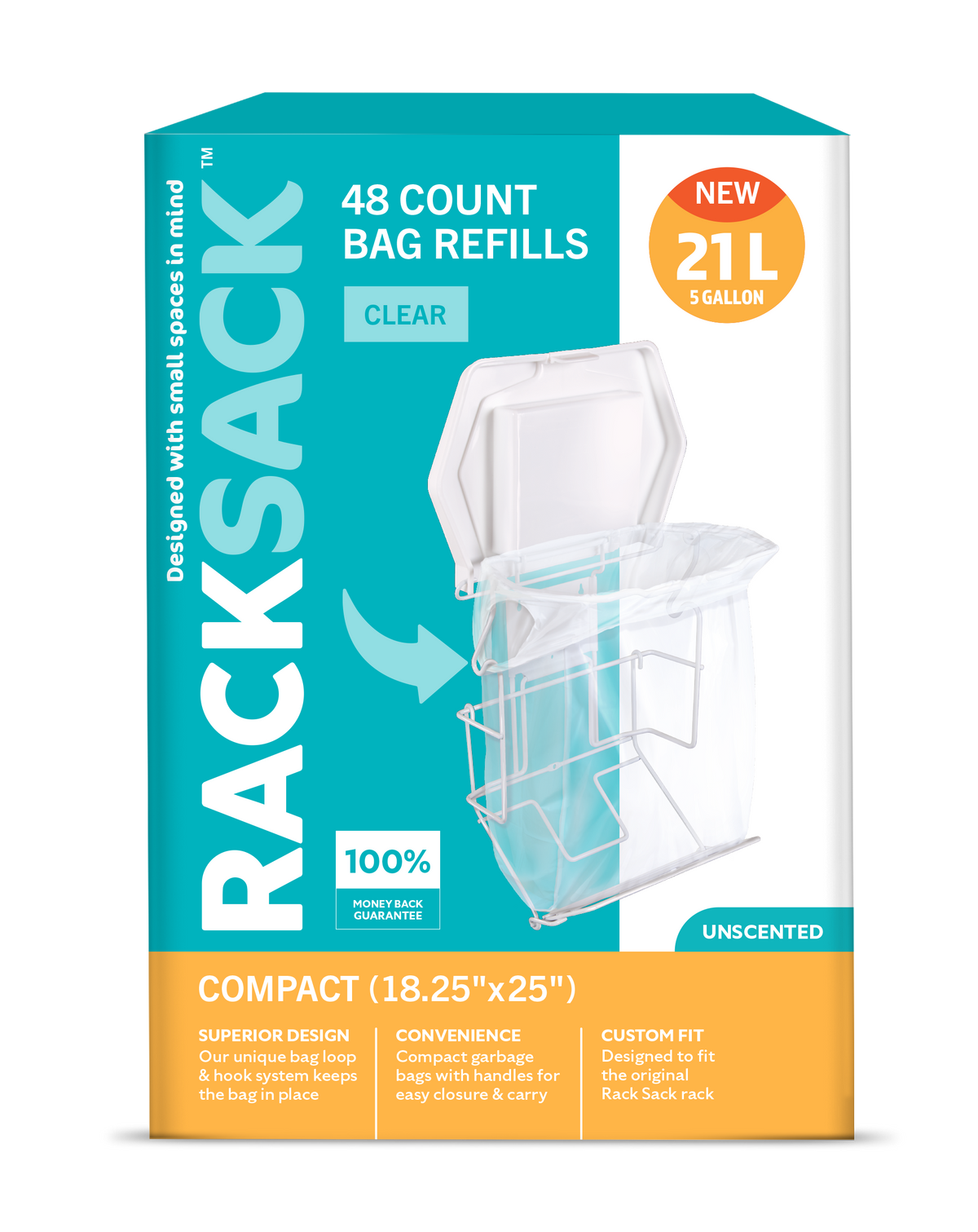 Rack Sack Compact Bag Refills Clear 48's